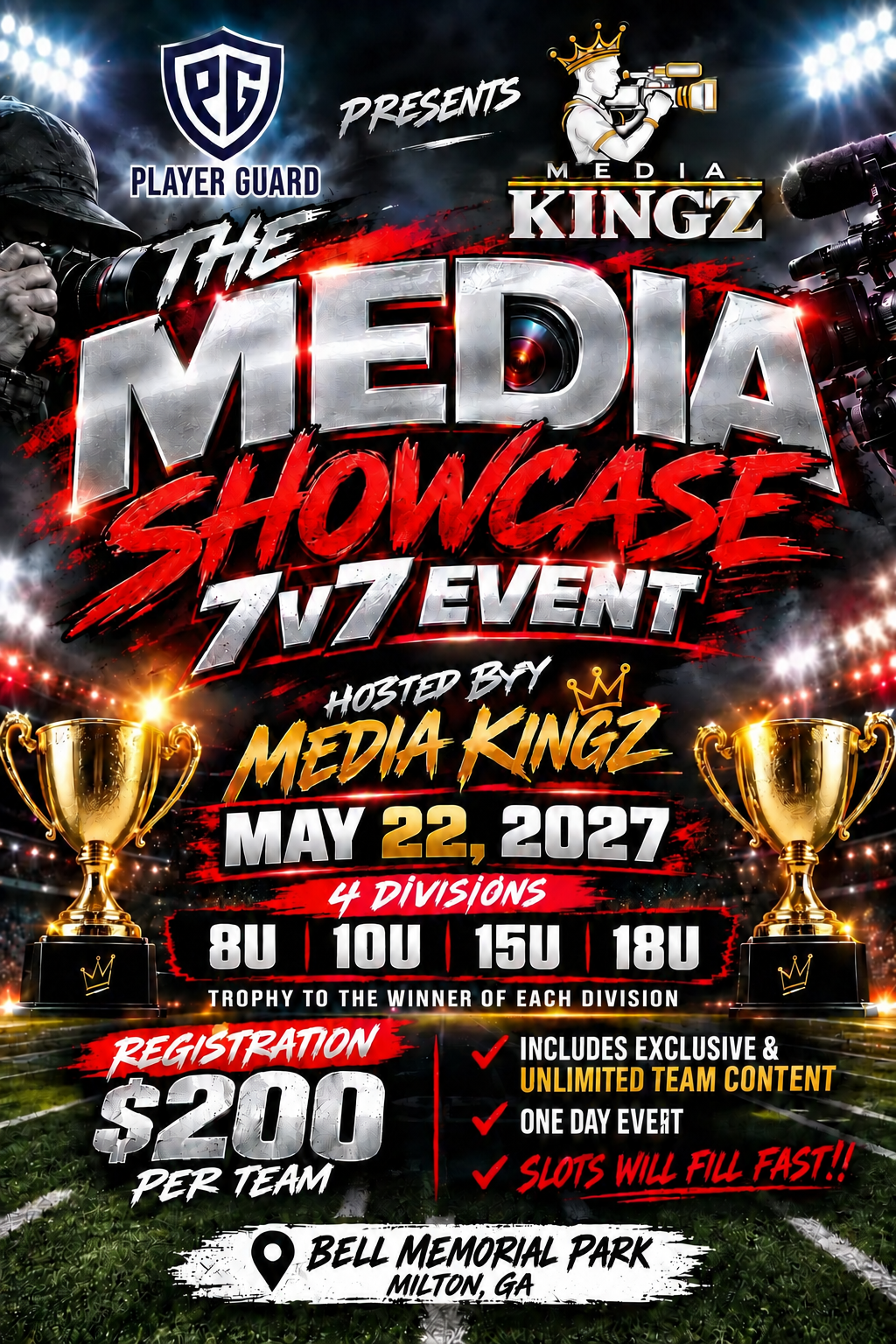 The Media Showcase 7v7 Event flyer
